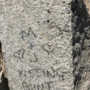 Graffiti and fire remains