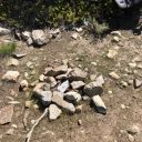 campfire ring close to Grass Lake turn off on Glen Alpine trail:  before and after